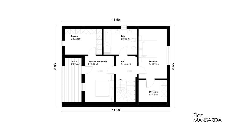 Casa parter + mansarda (138 mp) – Vendra