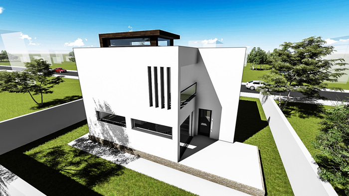 Proiect casa parter + etaj (110 mp) - Norra