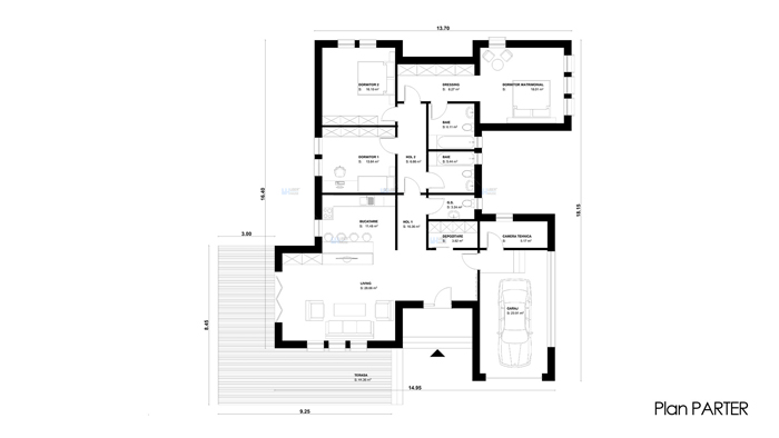 Proiect casa parter (143 mp) – Meza