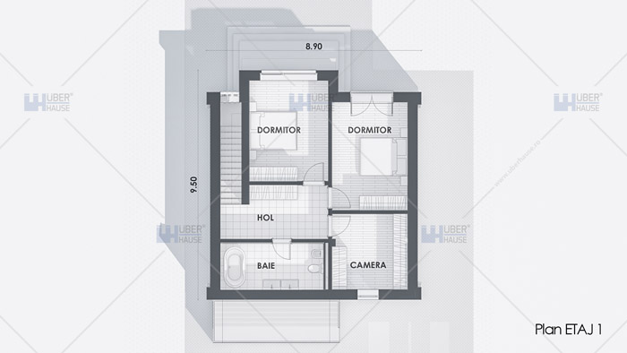 Proiect casa parter + etaj (120 mp) – Elania