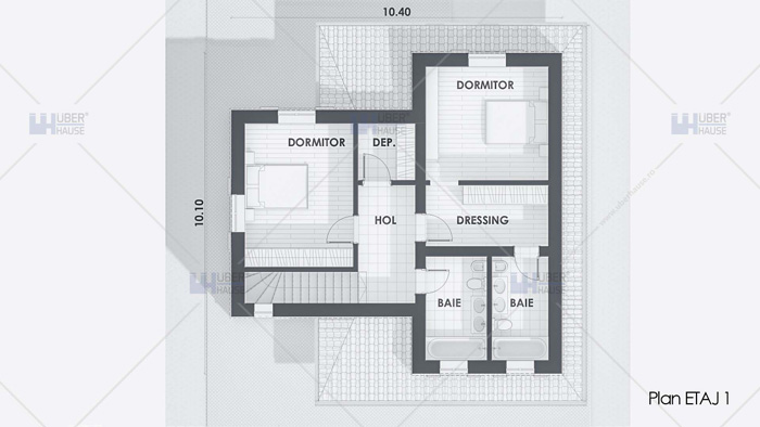 Proiect casa parter + etaj (120 mp) – Zenia